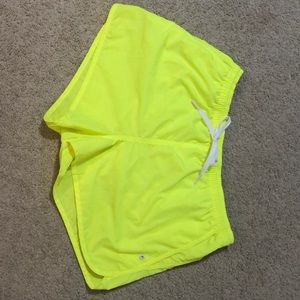 Neon yellow athletic shorts